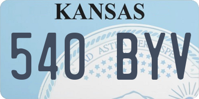 KS license plate 540BYV