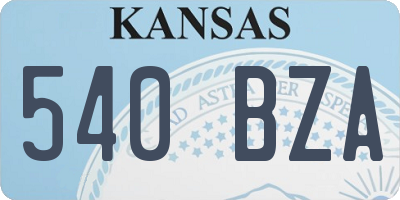 KS license plate 540BZA