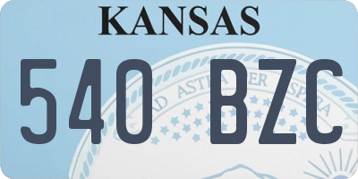 KS license plate 540BZC