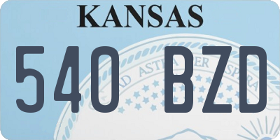 KS license plate 540BZD