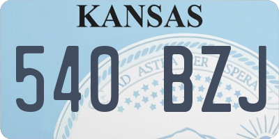 KS license plate 540BZJ