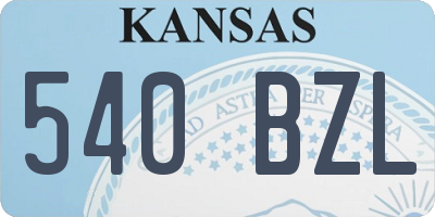 KS license plate 540BZL