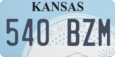 KS license plate 540BZM