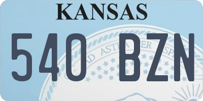 KS license plate 540BZN
