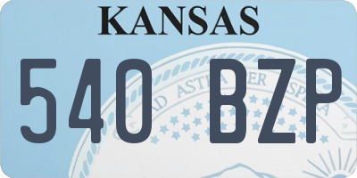 KS license plate 540BZP