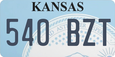 KS license plate 540BZT