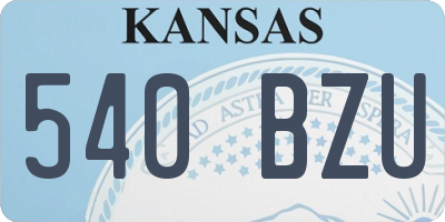 KS license plate 540BZU