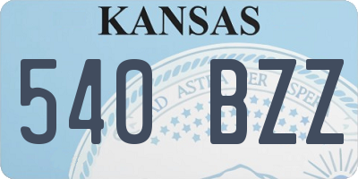 KS license plate 540BZZ