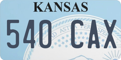 KS license plate 540CAX