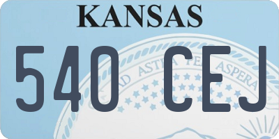 KS license plate 540CEJ