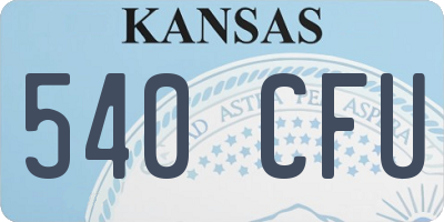 KS license plate 540CFU