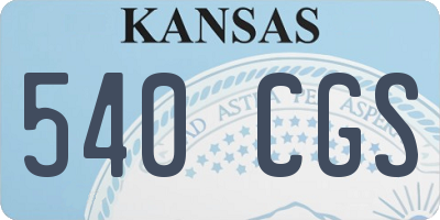 KS license plate 540CGS