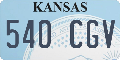 KS license plate 540CGV