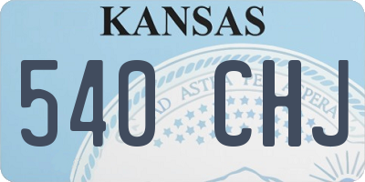 KS license plate 540CHJ