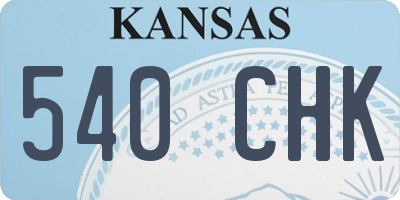 KS license plate 540CHK