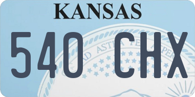 KS license plate 540CHX
