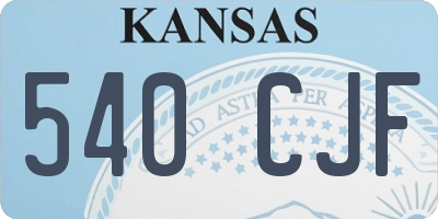 KS license plate 540CJF