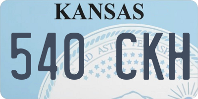 KS license plate 540CKH