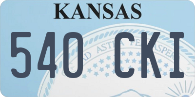 KS license plate 540CKI