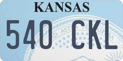 KS license plate 540CKL
