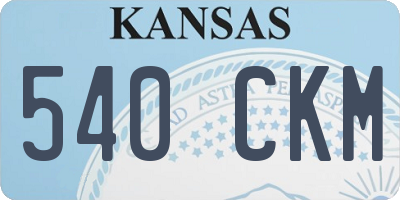 KS license plate 540CKM