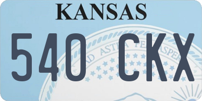 KS license plate 540CKX