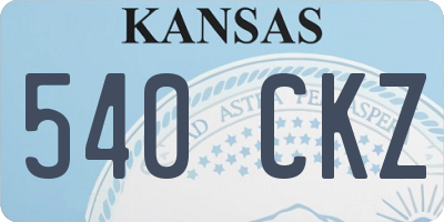 KS license plate 540CKZ