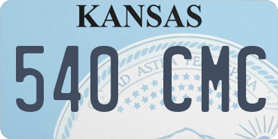 KS license plate 540CMC