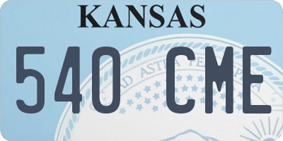 KS license plate 540CME