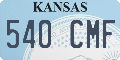 KS license plate 540CMF