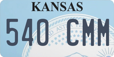 KS license plate 540CMM