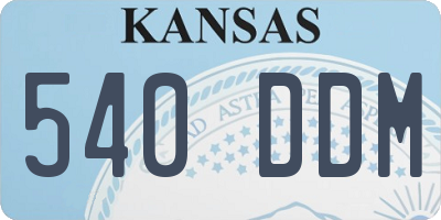KS license plate 540DDM