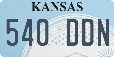 KS license plate 540DDN