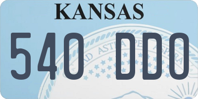 KS license plate 540DDO