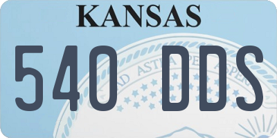 KS license plate 540DDS