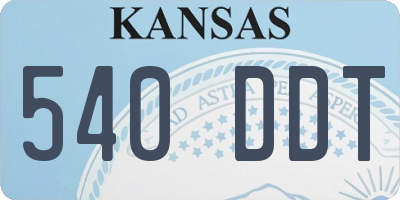 KS license plate 540DDT