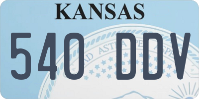 KS license plate 540DDV