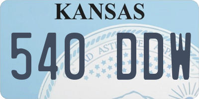 KS license plate 540DDW
