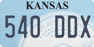 KS license plate 540DDX