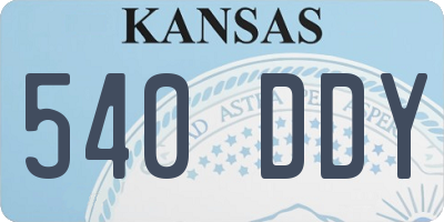 KS license plate 540DDY