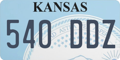 KS license plate 540DDZ