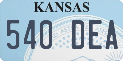 KS license plate 540DEA