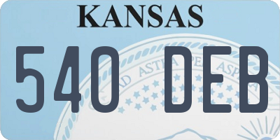 KS license plate 540DEB