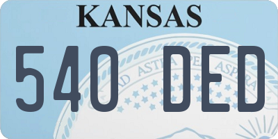 KS license plate 540DED