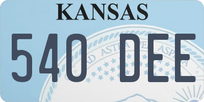 KS license plate 540DEE