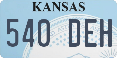 KS license plate 540DEH