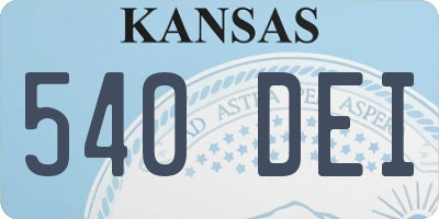 KS license plate 540DEI