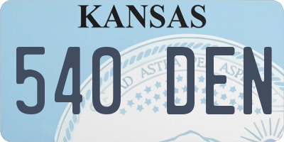 KS license plate 540DEN
