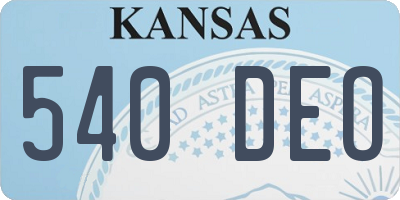 KS license plate 540DEO