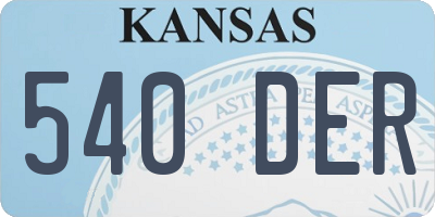KS license plate 540DER